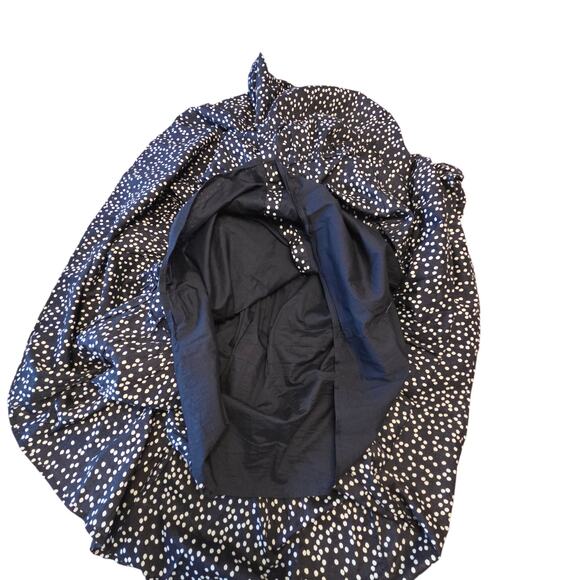 Joules Sadie Dress Navy Polka Dot Print, Tiered, Button Front, Collared, Sz 10 - Picture 7 of 12